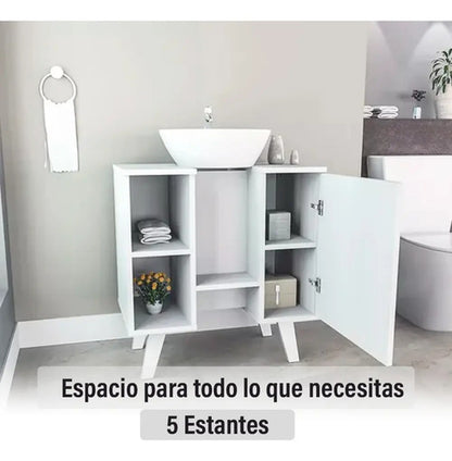 Mueble De Baño Para Bacha De Apoyo Gabinete Blanco Sin Agujeros