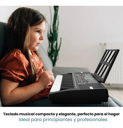 Teclado Musical Órgano Piano 61 Teclas Ritmos Calidad Negro