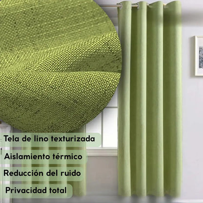 Cortina 2 paños 140 x220 cm textura lino blackout