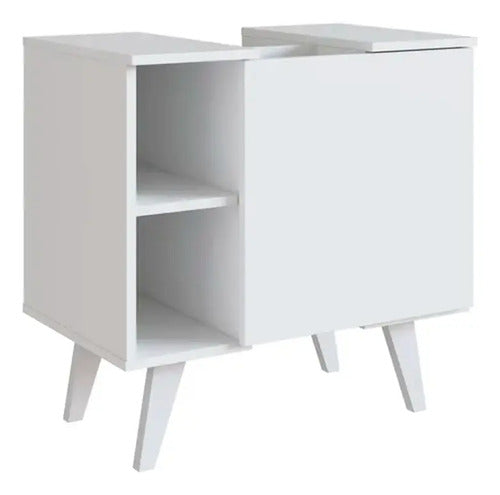 Mueble De Baño Para Bacha De Apoyo Gabinete Blanco Sin Agujeros