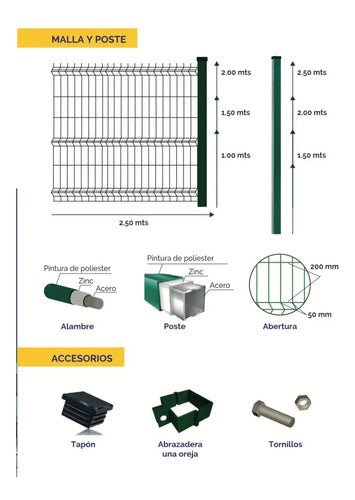 Cercos Perimetrales Reja Panel Pre Fabricadas Seguridad Verde