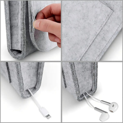 Sobre Organizador Multiuso De Fieltro Gris Lisa Liso
