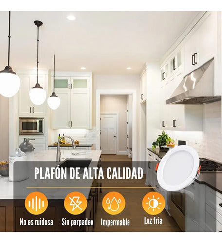 Plafón Led Circular Embutir Iluminación 7w Empotrar Pro Blanco