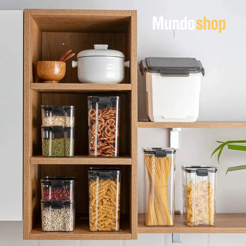 Set 4 Tarros Recipientes Hermeticos Para Cocina Negro