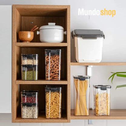 Set 4 Tarros Recipientes Hermeticos Para Cocina Negro