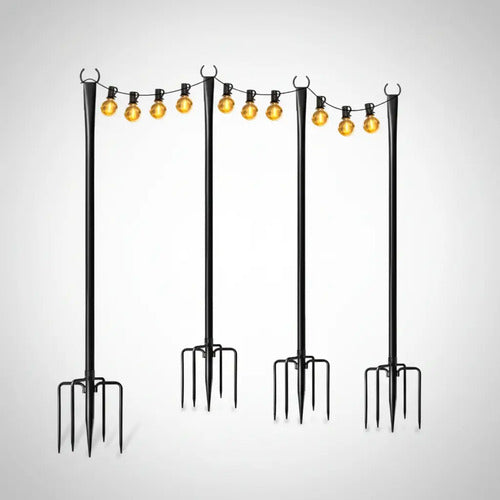 4 Postes De Luz De Acero Para Exterior Jardín Estilo Estaca