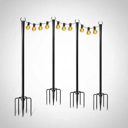 4 Postes De Luz De Acero Para Exterior Jardín Estilo Estaca