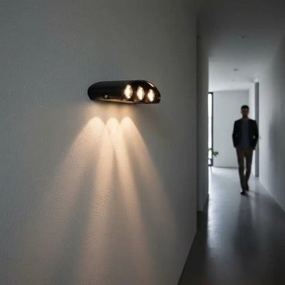 Aplique Bidireccional Exterior Jardín Led Integrado 6x2w Negro