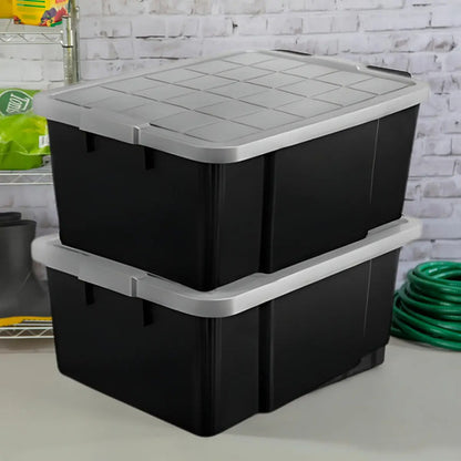 Caja Cesto Canasto Organizador Multiuso Con Tapa 40lts-negro Negro