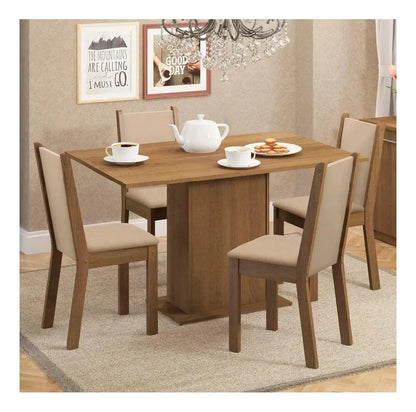 Juego de comedor 4 sillas tapizadas mesa de living rustico