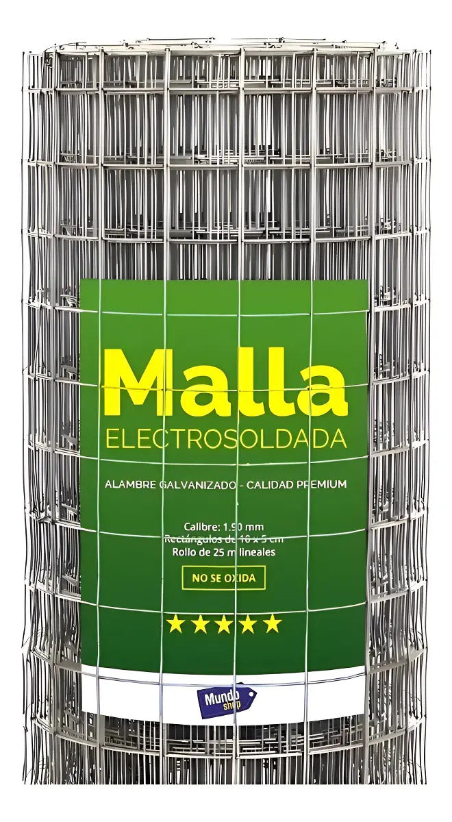 Tejido malla electrosoldada galvanizada rollo 1.20 x20 mts gris