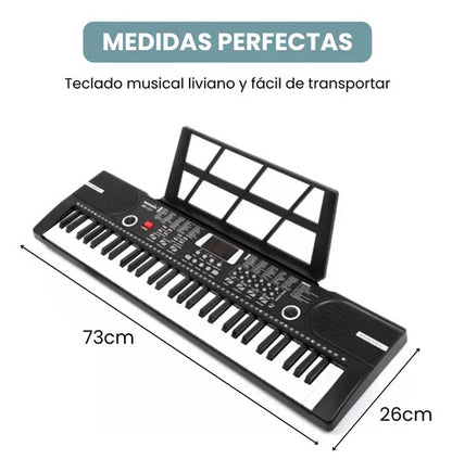 Teclado Musical Órgano Piano 61 Teclas Ritmos Calidad Negro