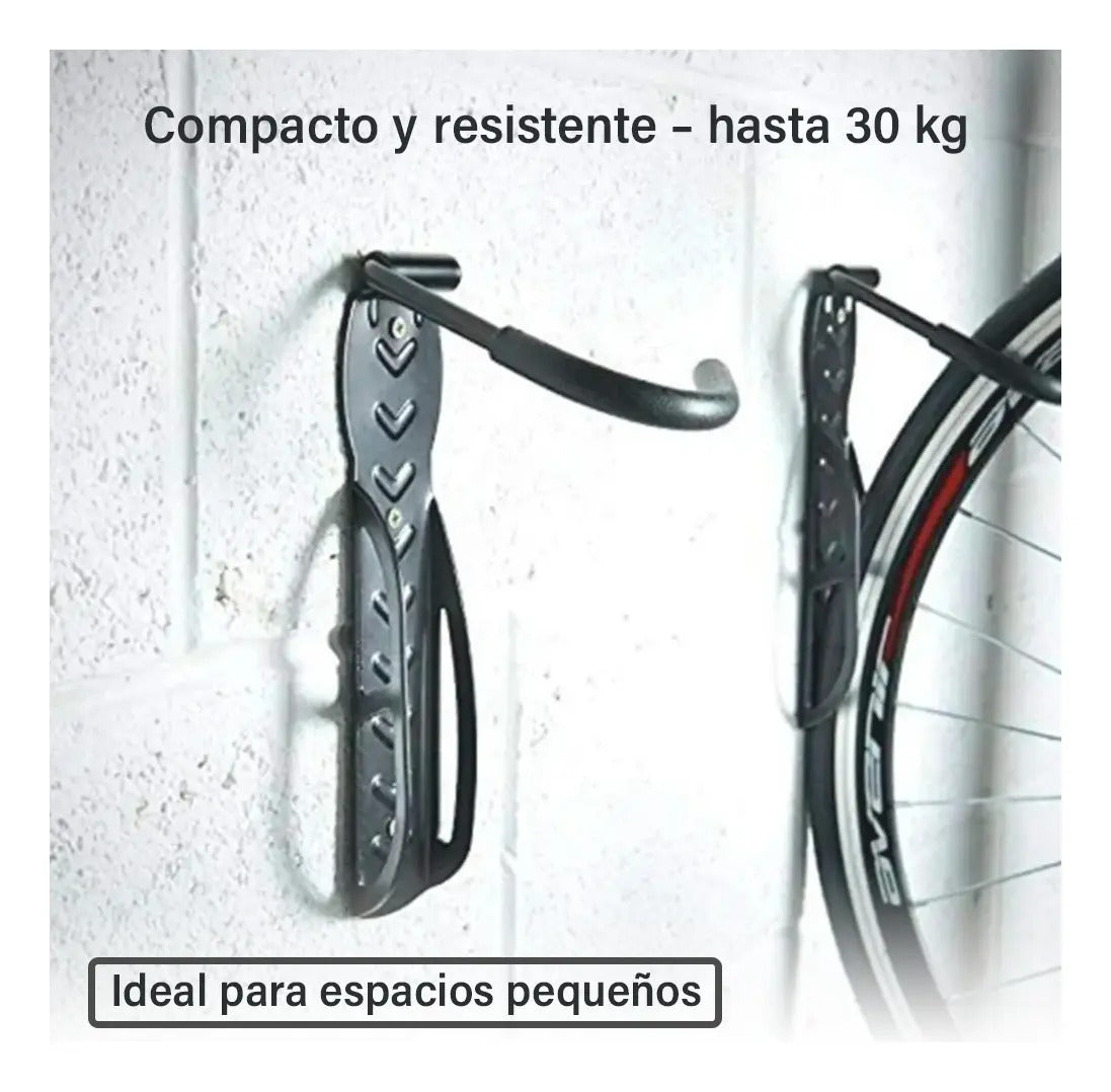 Pack x2 soporte bicicleta colgar enganchar bici en la pared negro