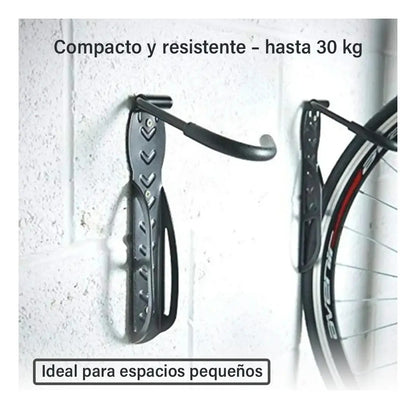 Pack x2 soporte bicicleta colgar enganchar bici en la pared negro