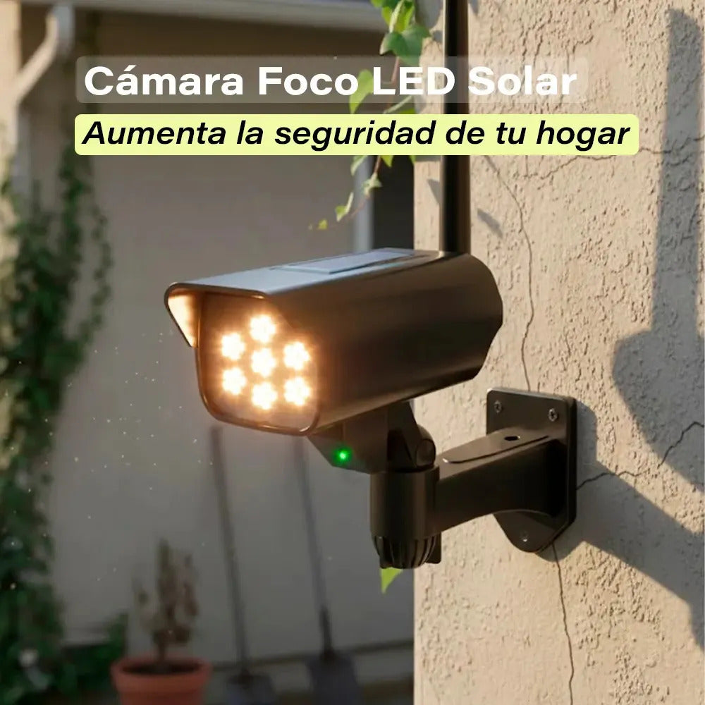 Camara de seguridad foco LED aplique pared simulador sensor negro