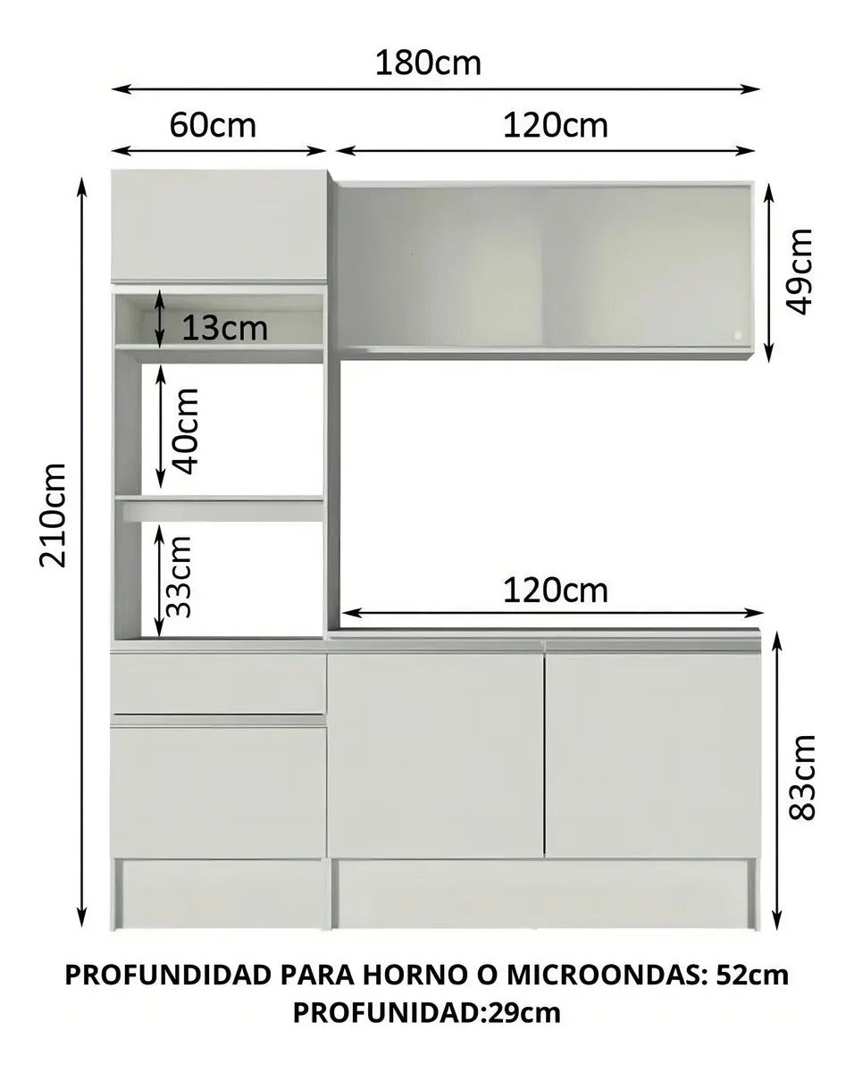 Mueble cocina bajo mesada kit aéreo alacena aparador