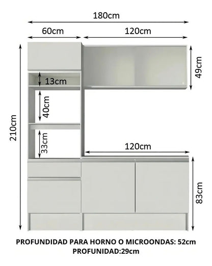 Mueble cocina bajo mesada kit aéreo alacena aparador