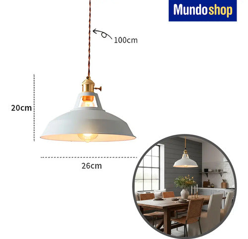 Lampara Colgante De Techo Metal Nordica Blanco Negro Luz
