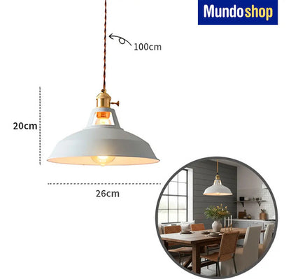 Lampara Colgante De Techo Metal Nordica Blanco Negro Luz