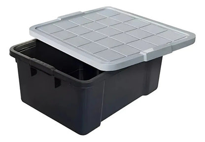 Caja Cesto Canasto Organizador Multiuso Con Tapa 40lts-negro Negro