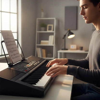 Organo piano teclado eléctrico USB 61 teclas 128 tonos negro