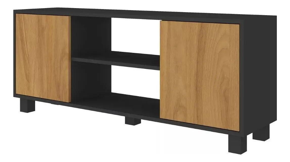 Rack para TV 2 puertas 4 estantes LED LCD mesa living