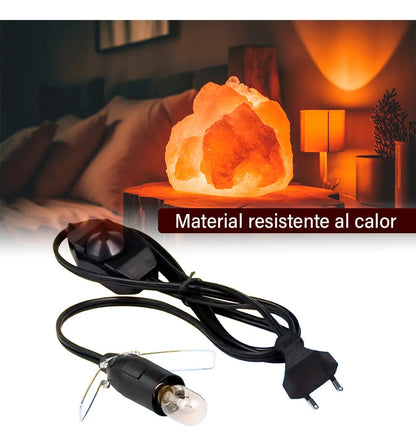 Cable + bombita de respuesto para lamparas de sal