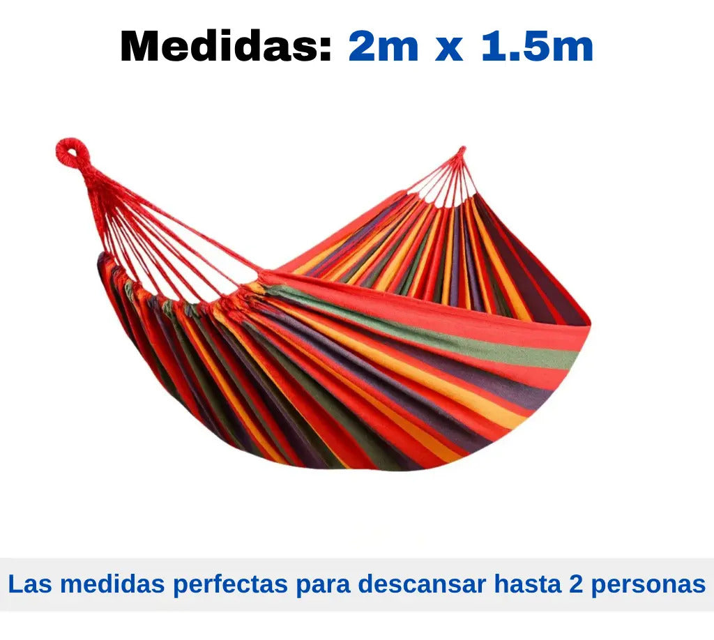 Hamaca paraguaya para 2 personas grande 2m x1,5 m seguridad