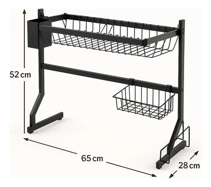 Escurridor de platos Mundo Shop Nola color negro de acero inoxidable