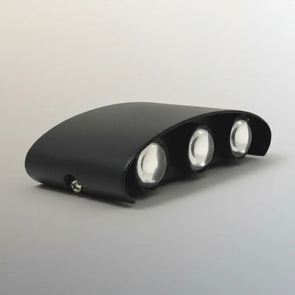 Aplique Bidireccional Exterior Jardín Led Integrado 6x2w Negro