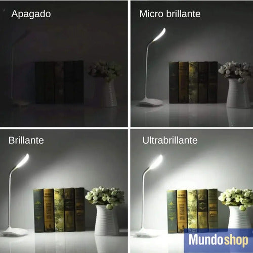 Lampara Portatil Led Recargable Estructura Blanco Pantalla Blanco