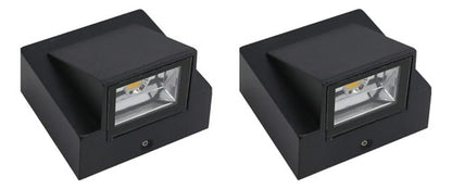Pack X2 Aplique Exterior Con Led Integrado 3w Luz Metal Negro