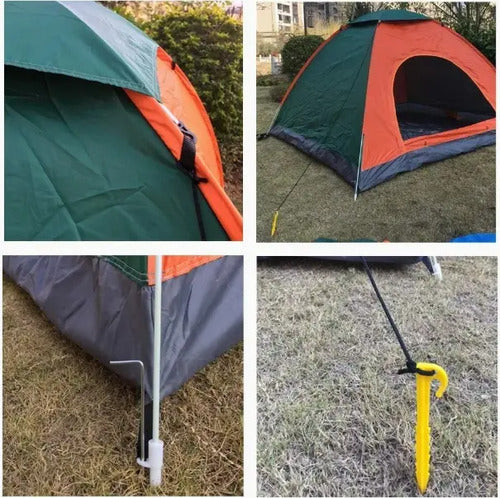 Carpa Camping Iglu De 3-4 Personas Con Mosquitero 1,50m X 2m Naranja