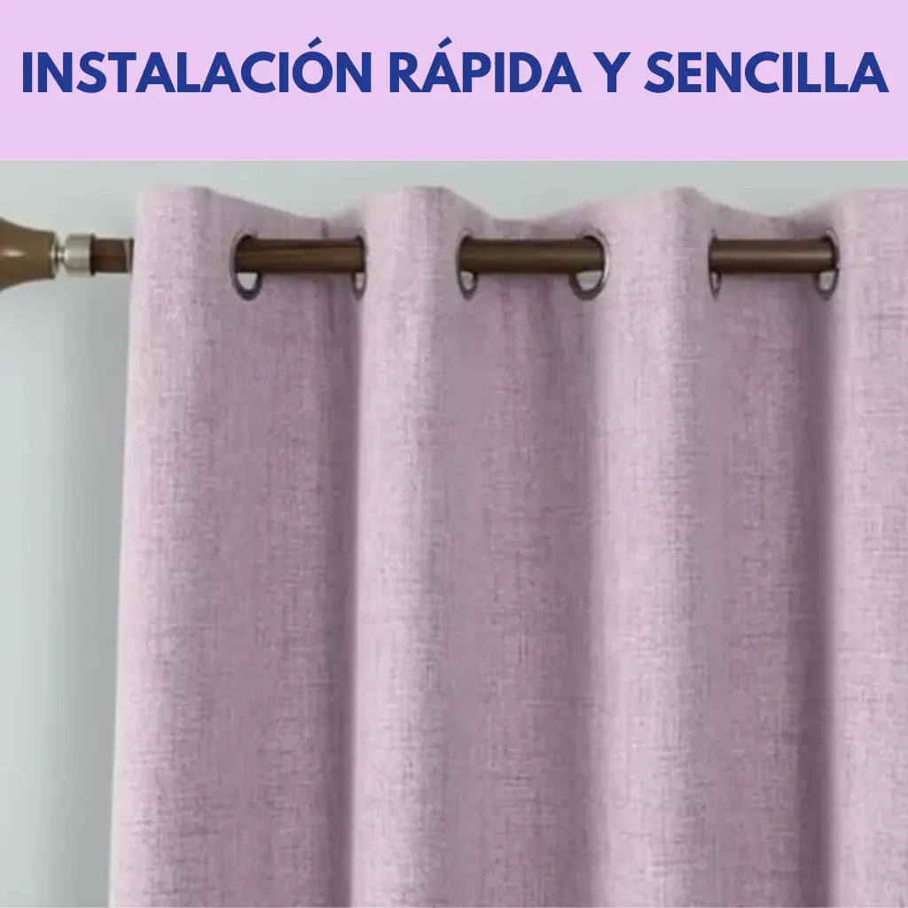 Cortina 2 paños 140 x220 cm textura lino blackout
