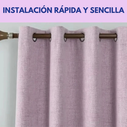 Cortina 2 paños 140 x220 cm textura lino blackout
