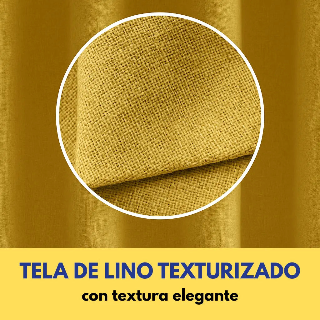 Cortina 2 paños 140 x220 cm textura lino blackout