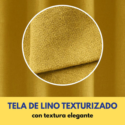 Cortina 2 paños 140 x220 cm textura lino blackout