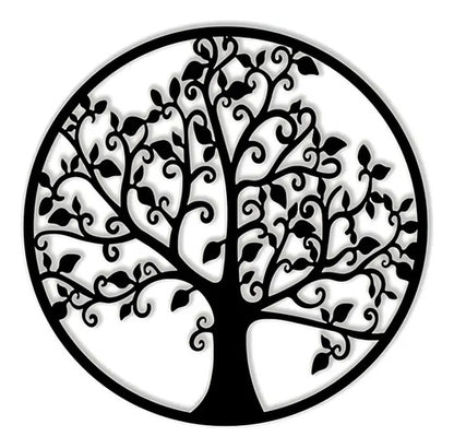 Cuadro Madera Calada Arbol De La Vida 53 X 53 Cm Negro