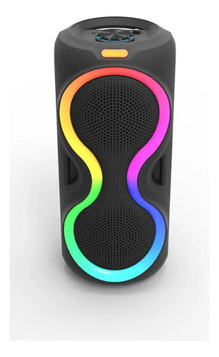 Parlante Bluetooth Karaoke Luces Rgb 8 Pulgadas Recargable Negro