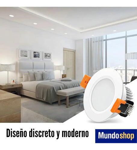 Plafón Led Circular Embutir Iluminación 7w Empotrar Pro Blanco