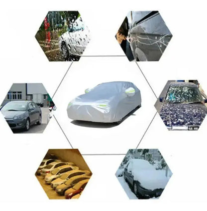 Lona funda cubre auto impermeable de aluminio 4.8x1.8x1.5m plateado