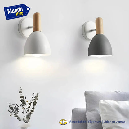 Pack x2 aplique gris de pared nordico domo