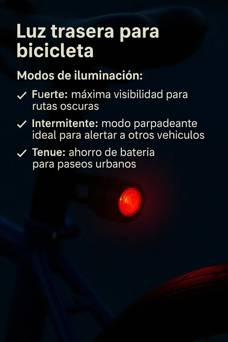 Luz para bicicleta set linterna trasera + delantera