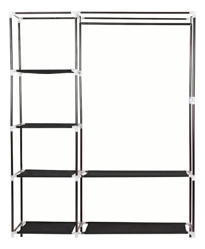 Ropero closet de tela TNT armable 6 estantes colores negro