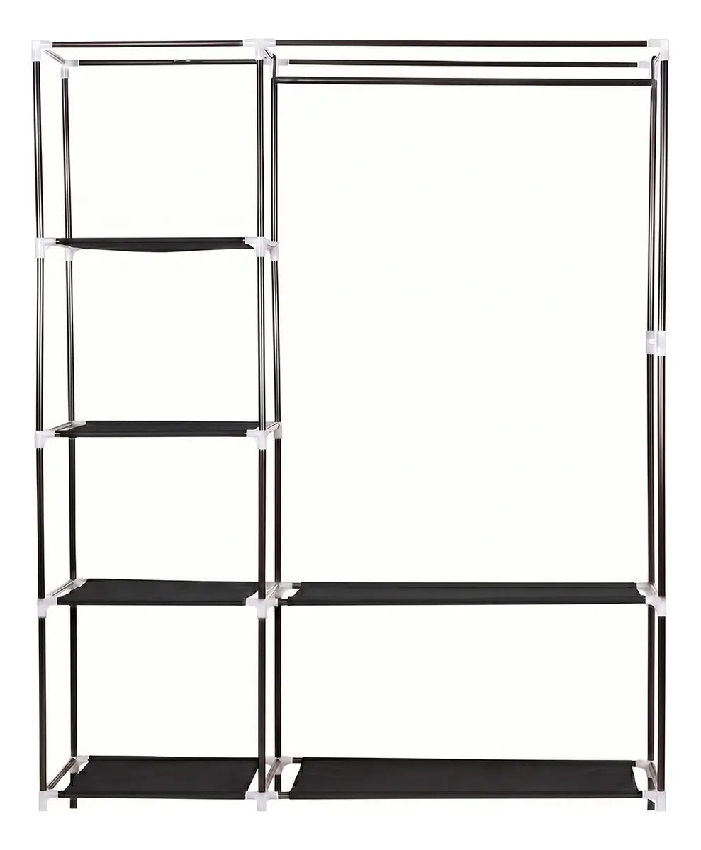 Ropero closet de tela TNT armable 6 estantes colores negro