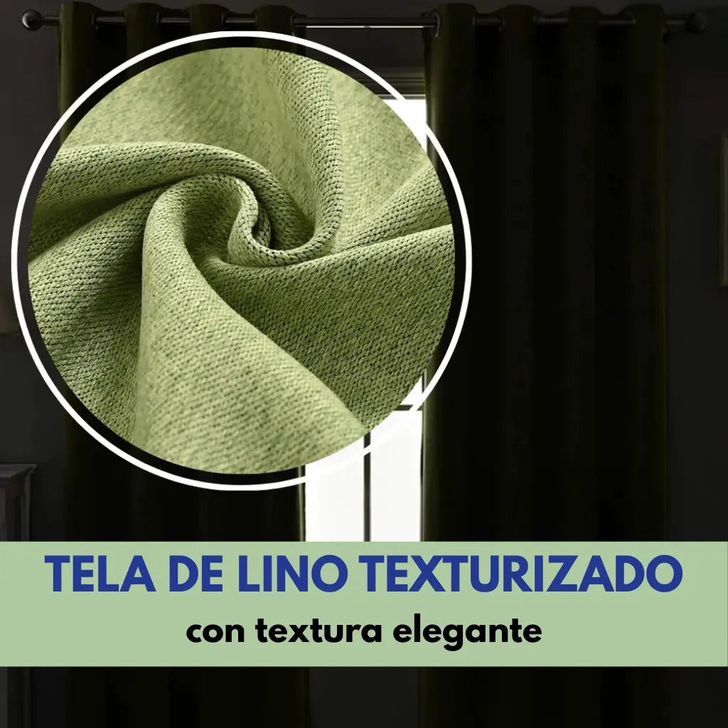 Cortina 2 paños 140 x220 cm textura lino blackout