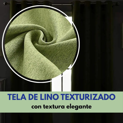 Cortina 2 paños 140 x220 cm textura lino blackout