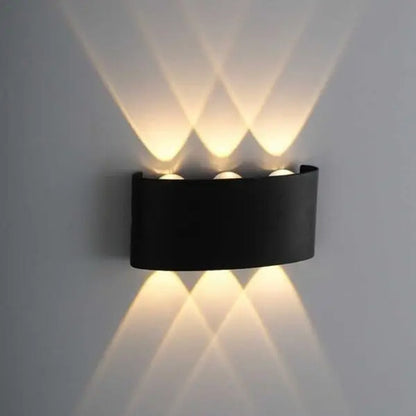 Aplique Bidireccional Exterior Jardín Led Integrado 6x2w Negro