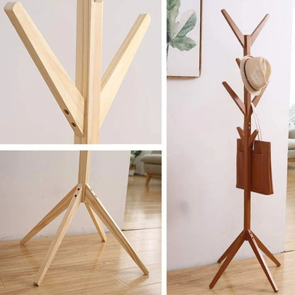 Perchero madera bambu de pie 175x45cm