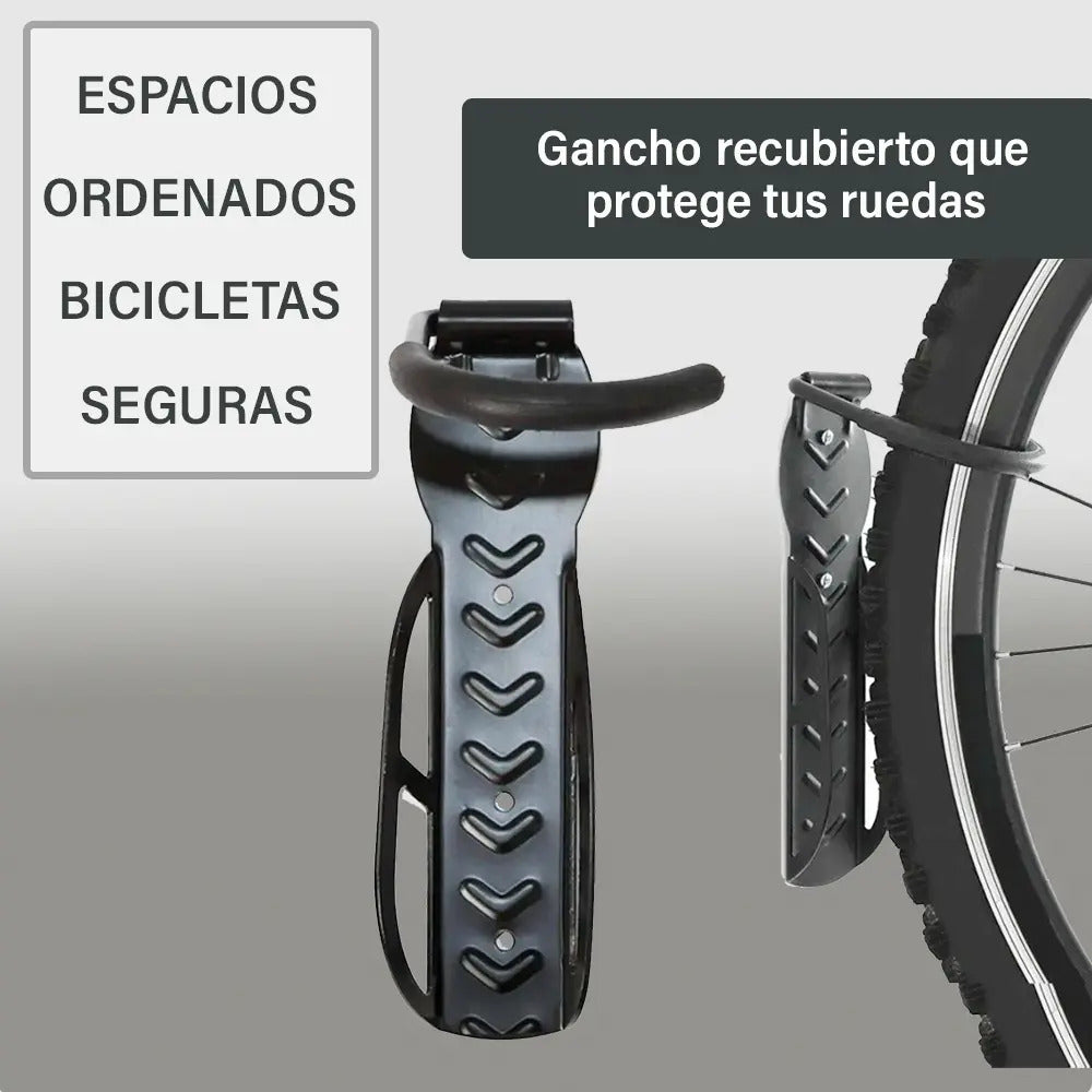 Pack x2 soporte bicicleta colgar enganchar bici en la pared negro